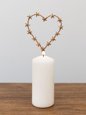 Décoration de bougie cœur – laiton