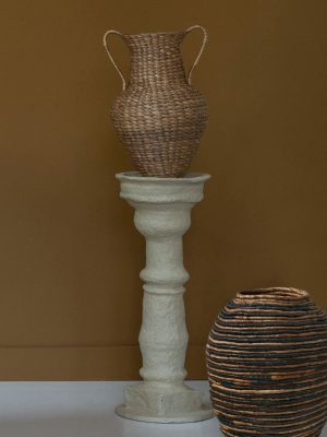 Sellette décorative CALISTA en papier mâché – H70xD25cm