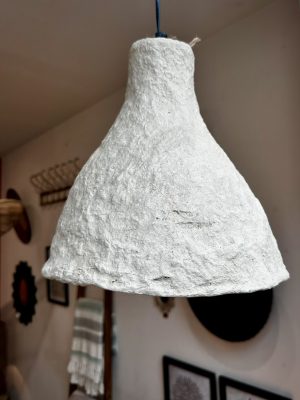lampe suspendue Misako - papier mâché, crème
