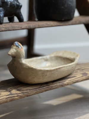 Poterie coupe oiseau - terre cuite, beige