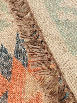Grand tapis Kilim Pantai géométrique – laine, jute, 230×160 cm