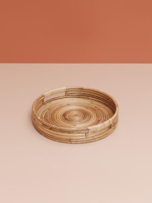 Plateau en rotin – naturel, D40cm