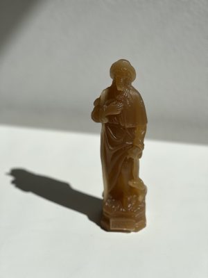 Saint Roch en cire – brun