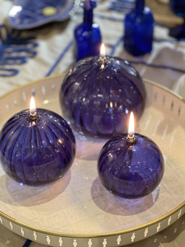 Lampe à huile Sphère – bleu Majorelle, S – Image 4