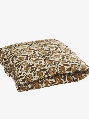 Matelas imprimé au block – sable, marron, moutarde