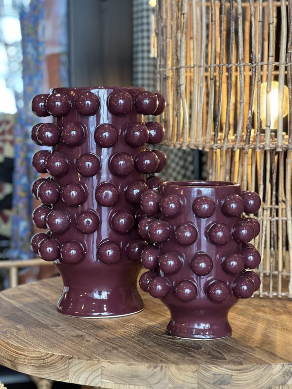 Petit vase Grappa - grès, aubergine – Image 3