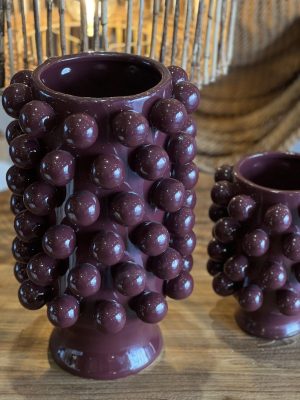 Grand vase Grappa – grès, aubergine