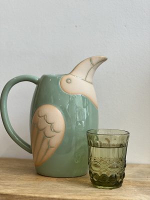 Pichet Bird – grès, vert clair