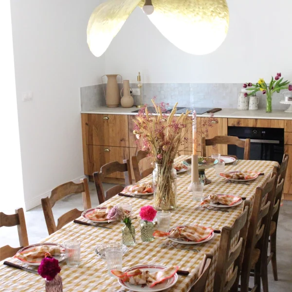 Nappe vichy - moutarde, 140 x 250cm – Image 3