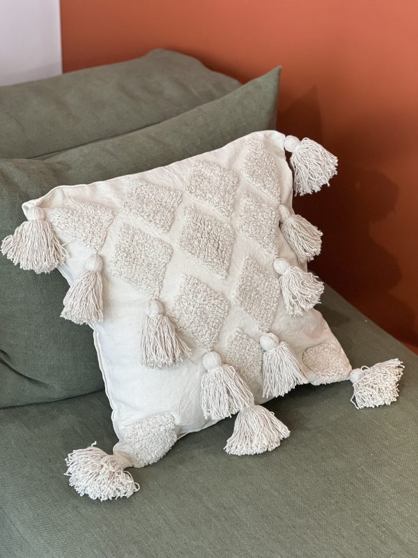 Housse de coussin Praia - écru, 45x45cm