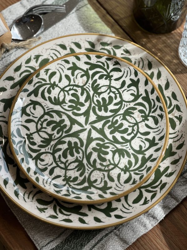 Assiette à dessert Héraclée – grès, vert
