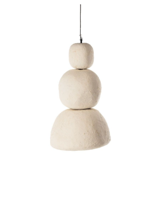 Grande suspension Papivol – papier maché, écru