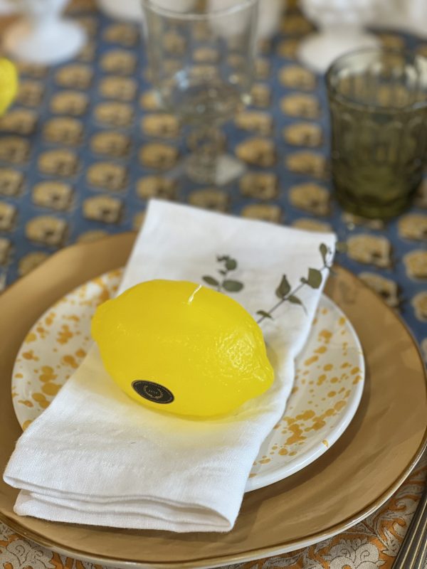 Bougie Citron en cire – jaune – Image 3
