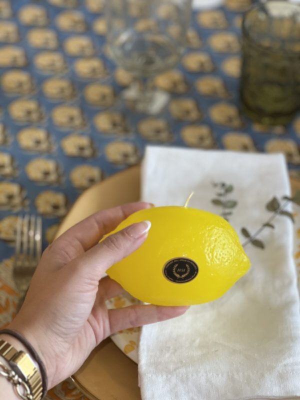 Bougie Citron en cire – jaune – Image 2