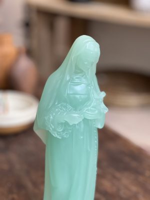 Sainte Rita en cire – celadon