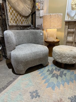 Fauteuil Nazare – velours, gris