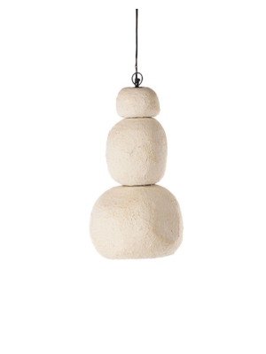 Suspension Papivol – papier maché, écru