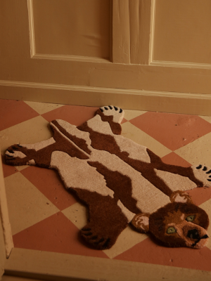 Petit tapis Ours Quin – marron, laine