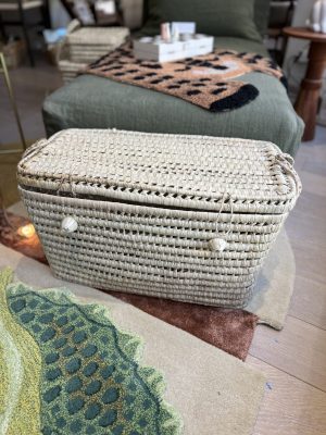 Grand coffre de rangement – palmier tressé
