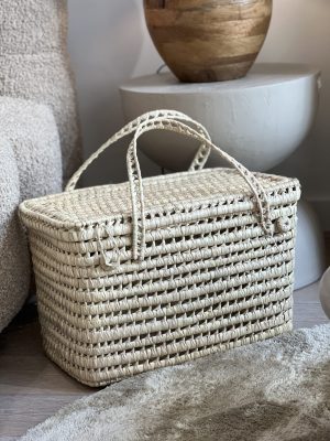 Coffre de rangement moyen - palmier tressé
