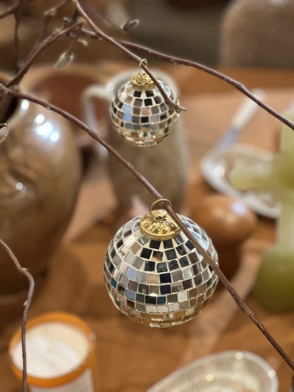 Grande boule disco – doré, verre