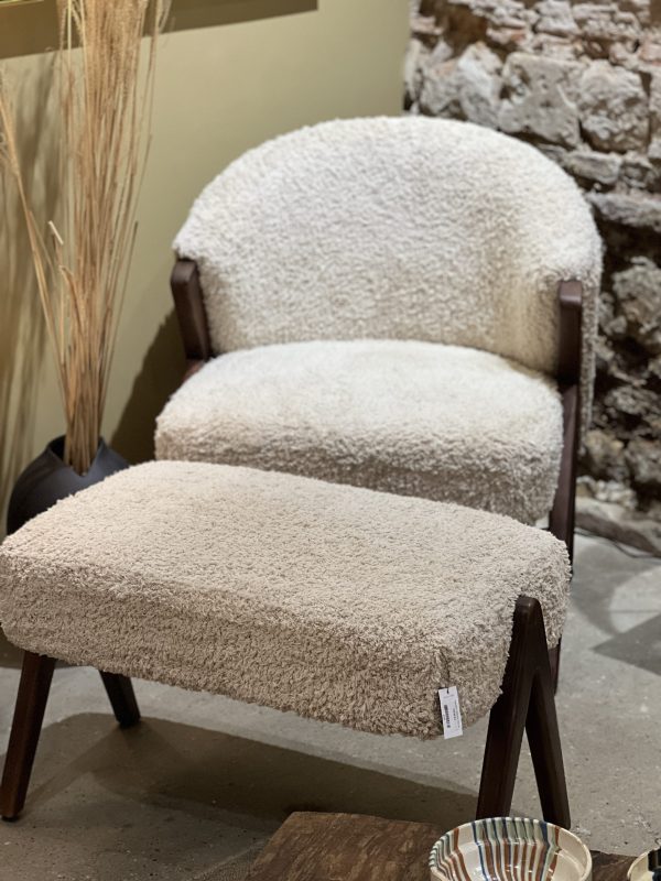 Tabouret repose-pied Shaggy - coton, manguier, blanc – Image 3
