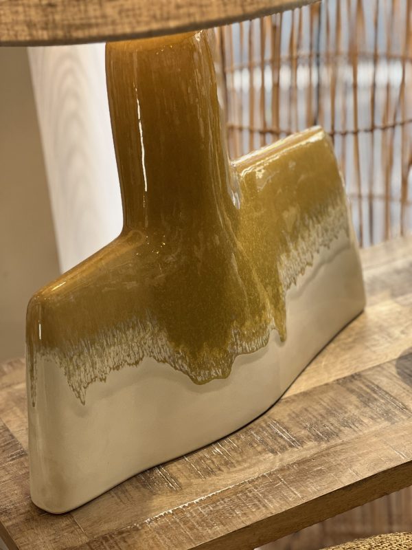 Lampe écume des sables - grès, lin et coton – Image 2