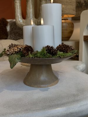 Plat de service – grès, marron