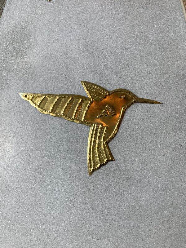 Grand colibri mural - laiton, doré