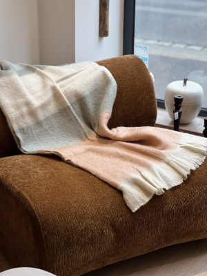 Plaid rose pêche – mohair