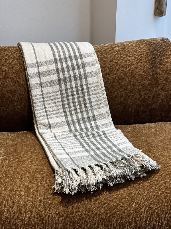 Plaid à carreaux - coton recyclé, vert foncé
