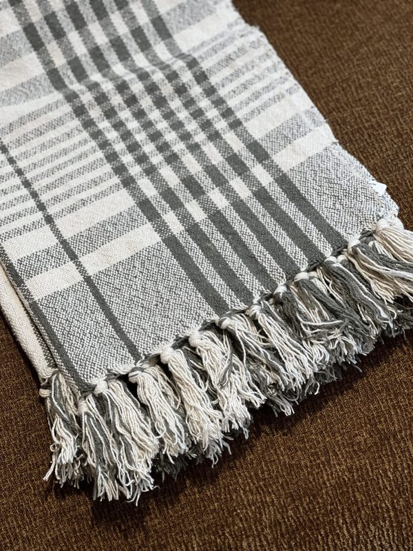 Plaid à carreaux - coton recyclé, vert foncé – Image 3