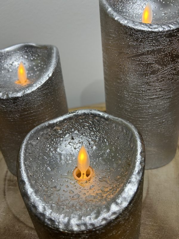 Set 3 bougies éternelles – argenté – Image 3