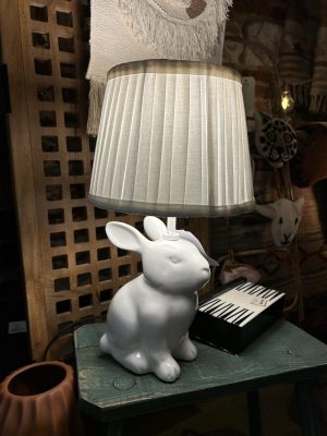 Lampe lapin – grès, blanc