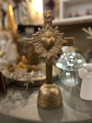 Croix cœur de lumière – cire, or