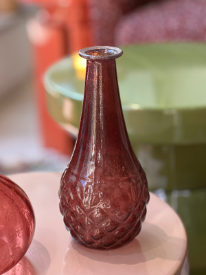 Petit vase - verre recyclé, bordeau