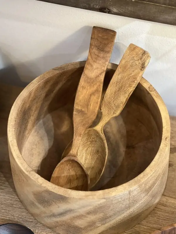 Cuillère de service en teck rustique