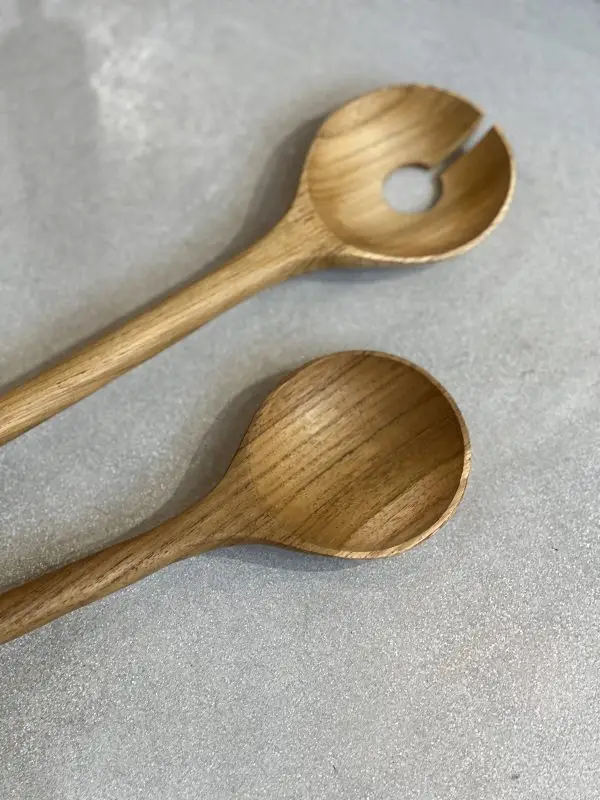 Couverts à salade en bois de teck – Image 3