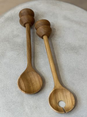Couverts à salade en bois de teck