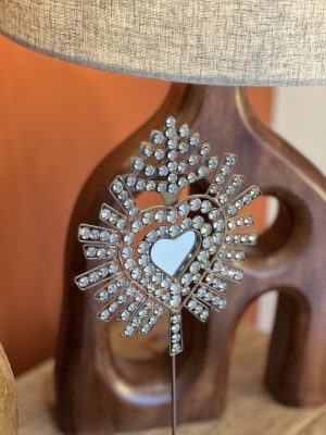Ex voto cœur sur pied – fer, verre