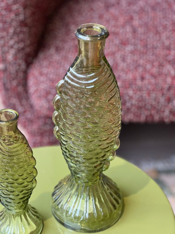 Grand vase poisson - verre, vert – Image 2