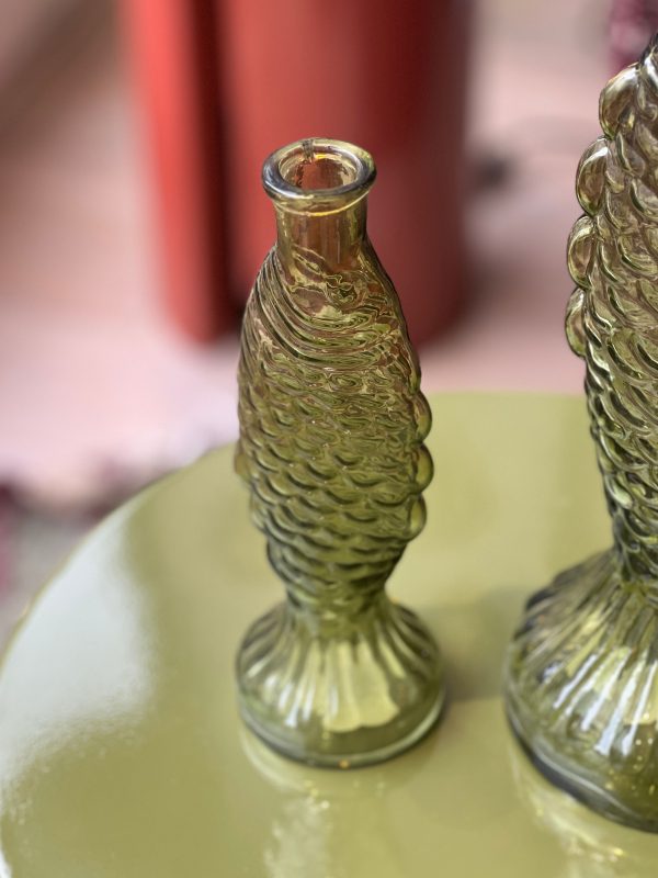 Petit vase poisson - verre, vert – Image 2