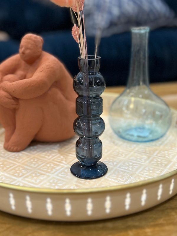 Vase Long - verre, bleu