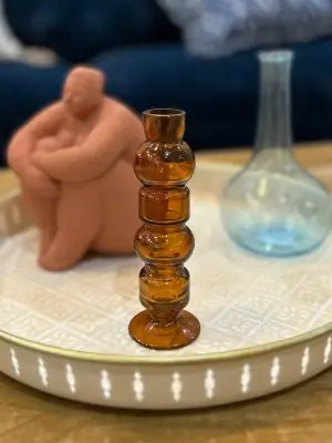 Vase Long - verre, ambre