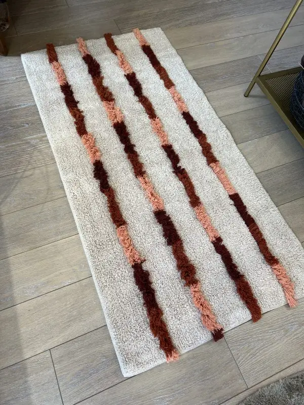 Tapis de couloir - coton, blanc/orange – Image 3