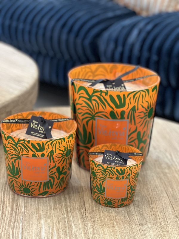 Bougie parfumée SUN- Orange/vert, M – Image 3