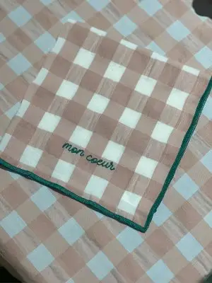 Serviette de table vichy - rose, mon coeur