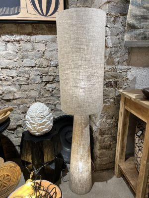 Lampadaire saturne – lin, gris