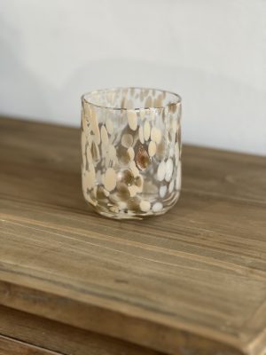 Verre à eau moucheté – verre soufflé, doré
